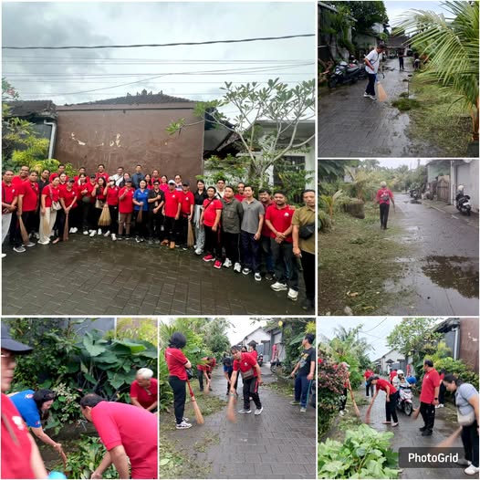 Kegiatan kerja bakti di Tukad Lilaulangun, Kesiman