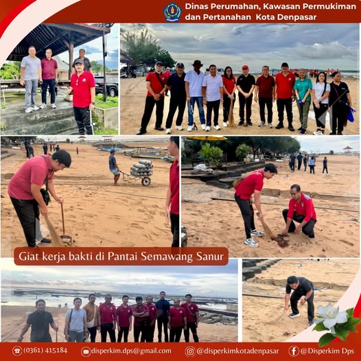 Giat kerja bakti di Pantai Semawang Sanur