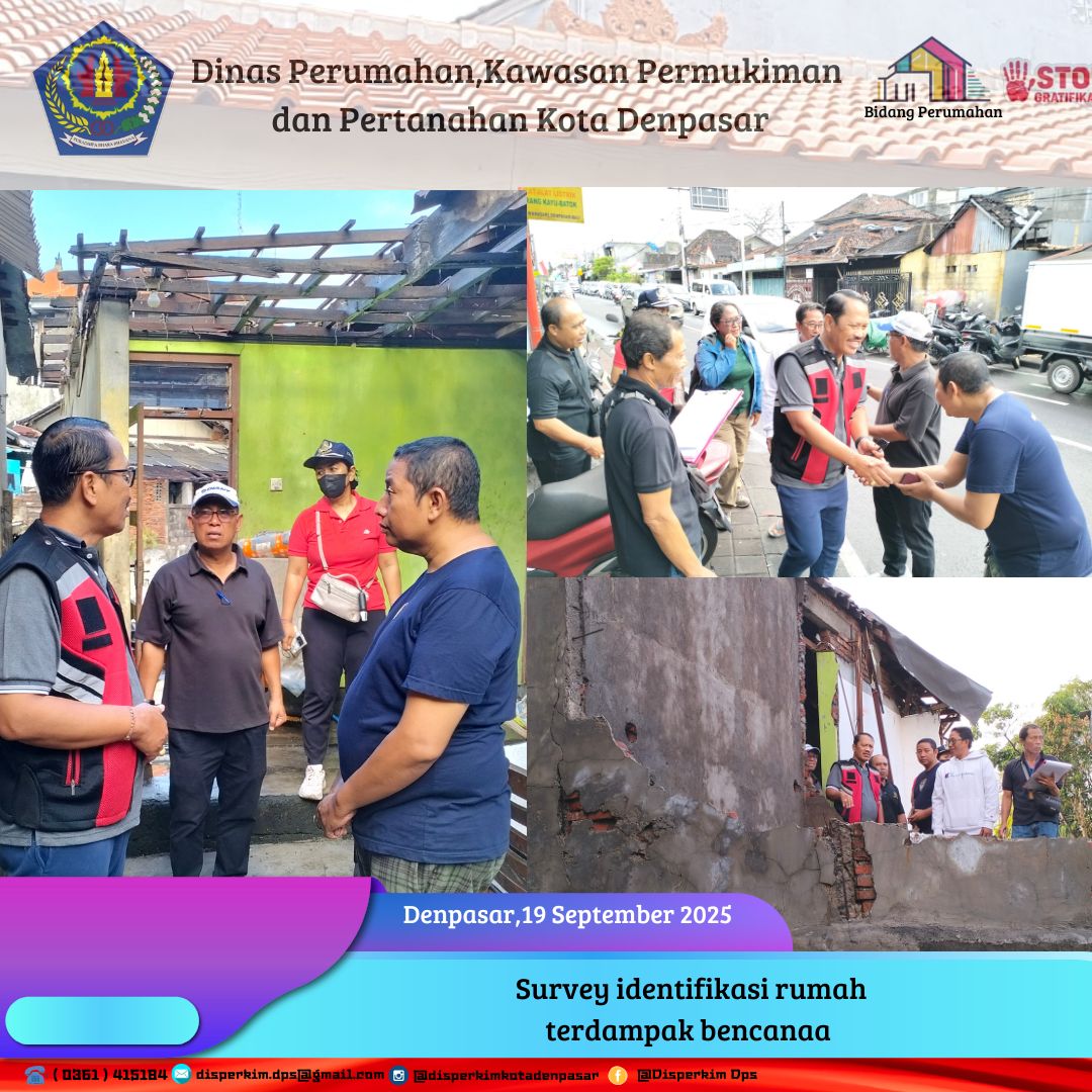 Pelaksanaan survey identifikasi rumah terdampak bencana di Desa Pemecutan Kaja