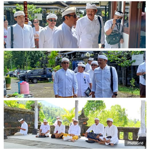 Menghadiri upakara pemelaspas di Pura Pengubengan Besakih