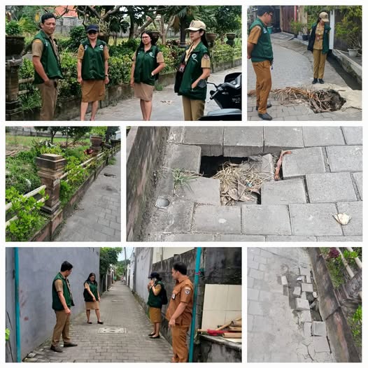 Pelaksanaan Giat Monitoring Pemeliharaan Penataan Kawasan Permukiman Kumuh Kesiman Kertalangu jalan Ulun Carik