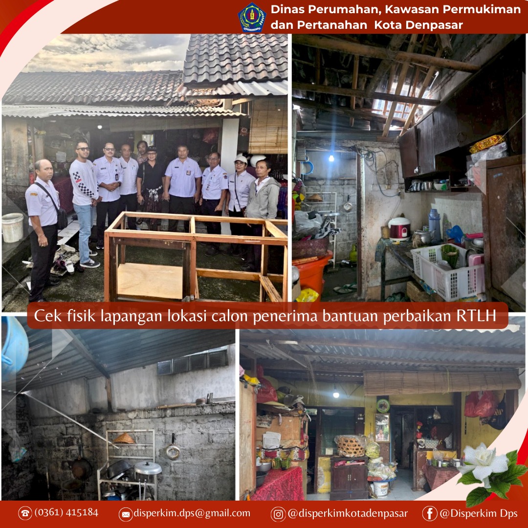 Cek fisik lapangan lokasi calon penerima bantuan perbaikan RTLH di Jl. Sedap Malam, Dentim